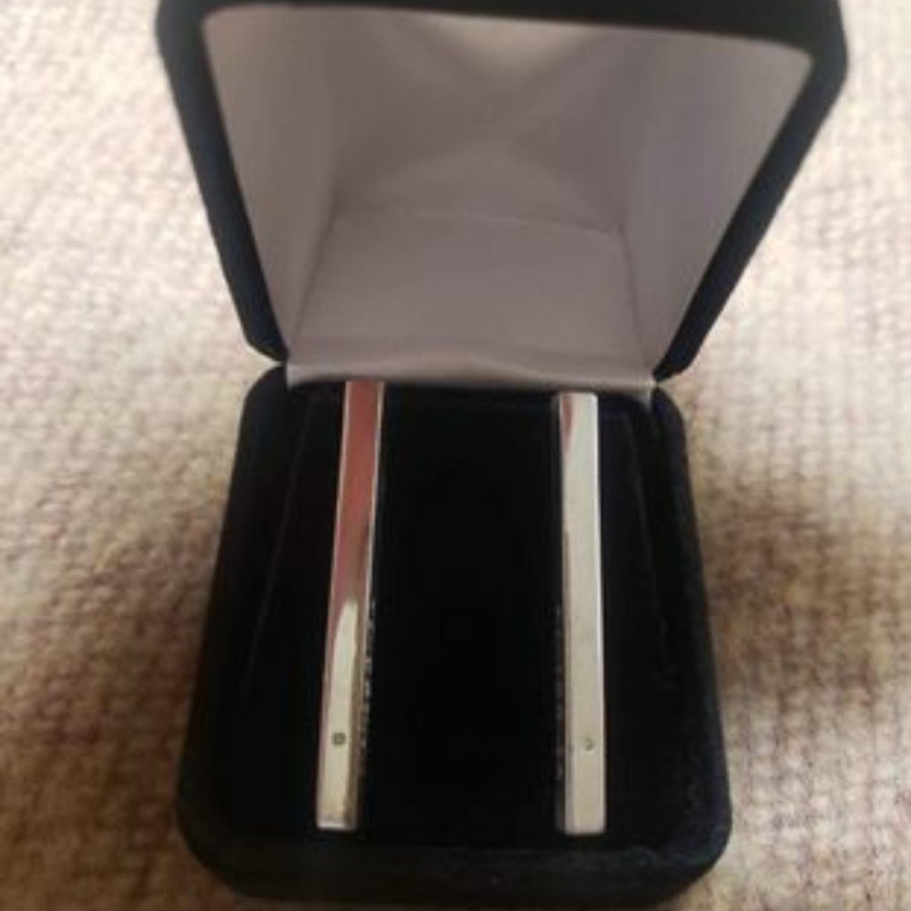 Sterling silver bar earrings